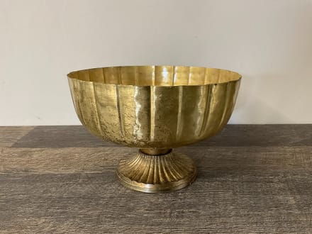 main photo of 10" Gold Hammered Footed Bowls