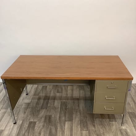 main photo of Olive Green Single Pedestal Steelcase Desk