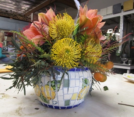 main photo of Fresh Floral Protea with Amaryllis and Persimmons