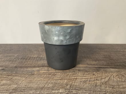 main photo of Black Ceramic Galvanized Metal Rim Vase