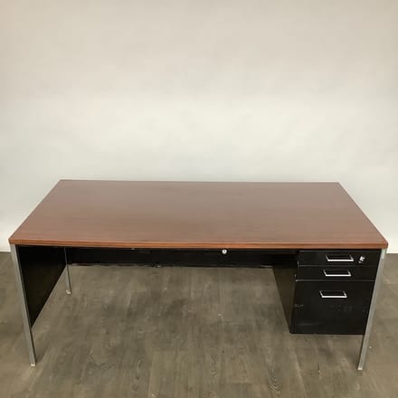 main photo of Black Single Pedestal Desk