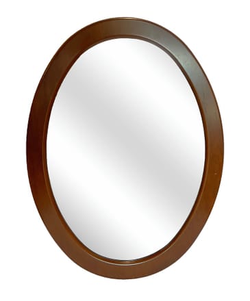 main photo of Dark Wood Oval Mirror