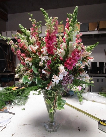 main photo of Fresh Floral Garden Vase Buffet Arrangement