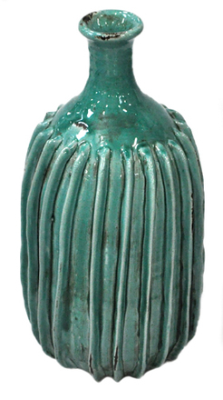 main photo of Vase Ceramic Blue Crackle Glaze