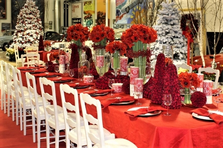 main photo of Fresh Floral Holiday Tablescape Red Red Red