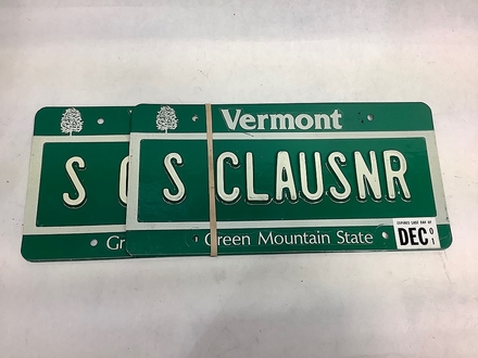 main photo of Vermont Licence Plates - S CLAUSNR