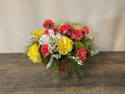 main photo of Pink and Yellow Carnation Basket