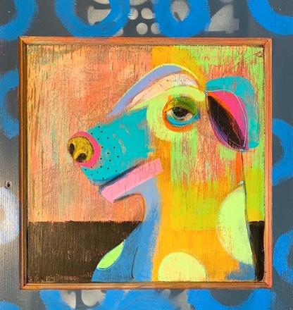 main photo of Modern Art Dog Painting