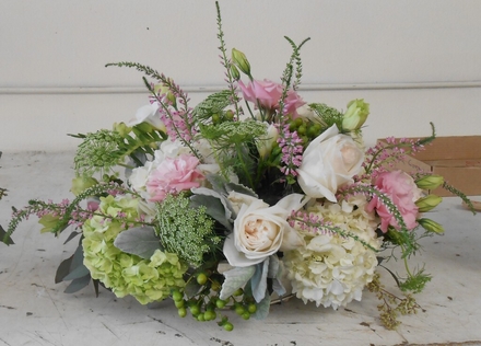 main photo of Fresh Floral Wedding Low Head Table Centerpiece