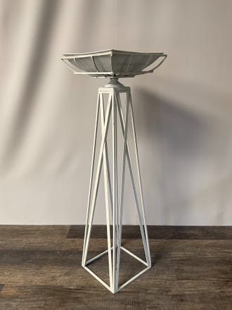 main photo of Short White Modern Metal Pedestal