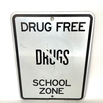 main photo of Drug Free School Sign