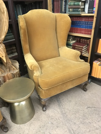 main photo of Arm Chair, Gold Velour Wingback