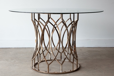 main photo of Curved Brass Dining Table