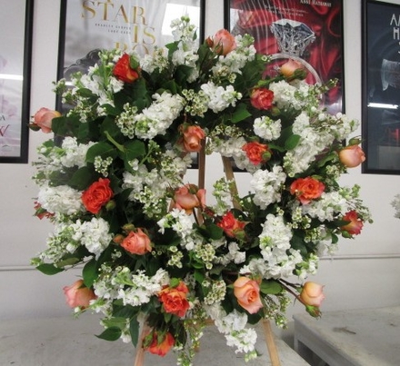 main photo of Fresh Floral Loose and Gardeny Funeral Wreath
