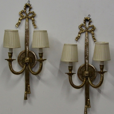 main photo of Antique Brass 2 Arm Bow Sconce