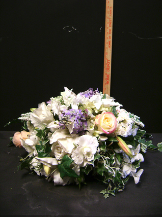 main photo of White and Lavender Garden Centerpiece