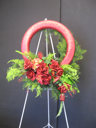 main photo of Rose and Fern Easel Wreath