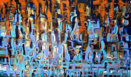 main photo of Blue Orange Lavender Abstract