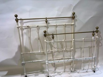 main photo of Antique twin brass bed