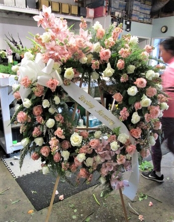main photo of Fresh Floral Large Funeral Easel Wreath
