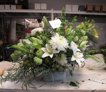 main photo of Fresh Floral Textural White and Green