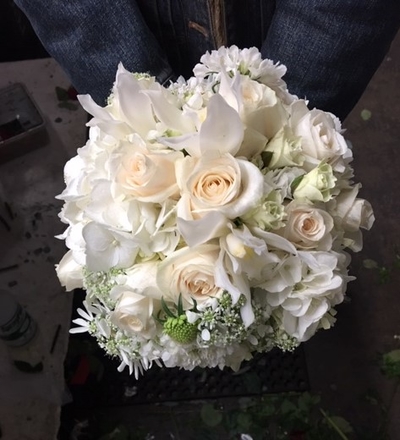 main photo of Fresh Floral White and Cream Bridal Bouquet