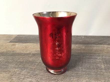 main photo of Red Mercury Glass Vase