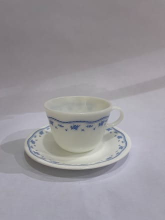 main photo of Blue and white period cups and saucers