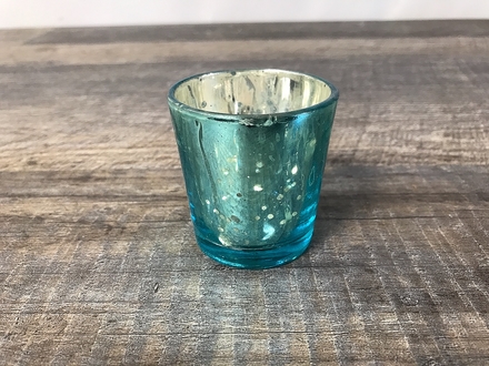 main photo of Blue Mercury Glass Votive