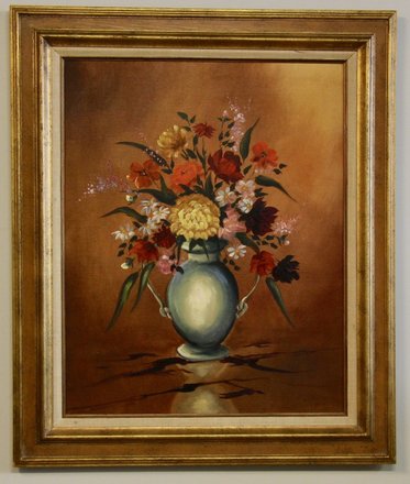 main photo of Blue Urn with Flowers