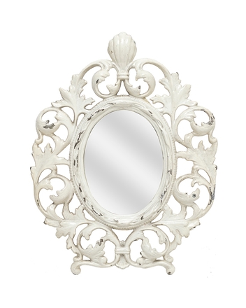 main photo of Small White Filagree Mirror