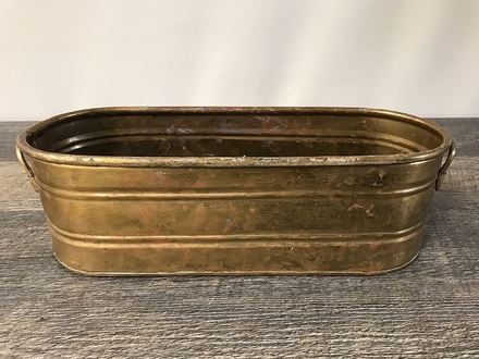 main photo of Brass Diamond Hammered Oval Container C