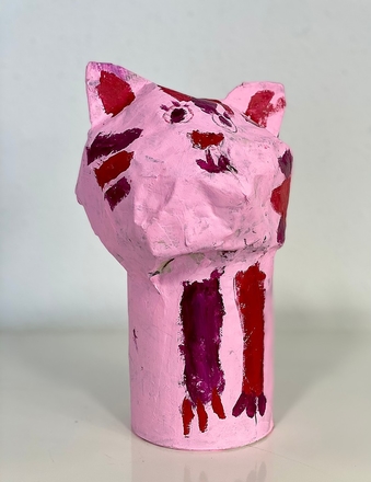 main photo of Pink Paper Mache Cat