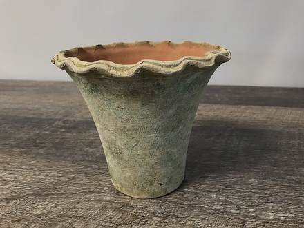 main photo of Aged Terracotta Waved Rim Vase D