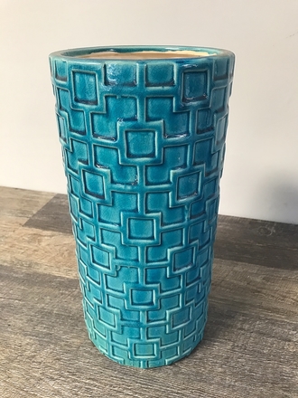 main photo of Blue Ceramic Embossed Tile Cylinder