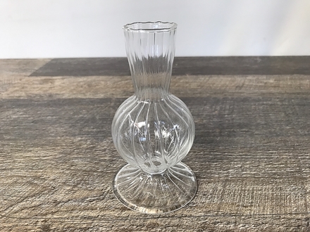 main photo of Delicate Ribbed Glass Bud Vase