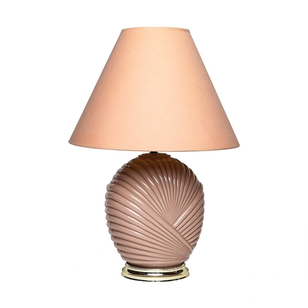 main photo of Vintage Peach Scalloped Table Lamp