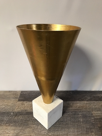main photo of Gold Metal Cone Vase A