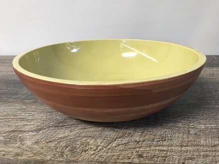 main photo of Yellow and Wood Ceramic Bowl