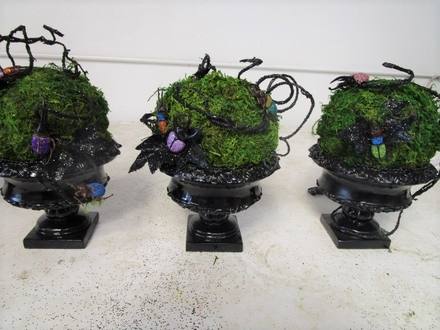 main photo of Artificial Moss Balls in Urns for Halloween