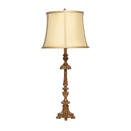 main photo of Gold Leaf Carved Table Lamp