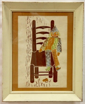 main photo of Clown Chair Woodblock Print