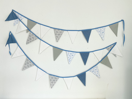 main photo of Blue Fabric Bunting Banner 6