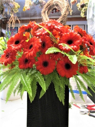 main photo of Fresh Floral Red Gerbera Arrangement