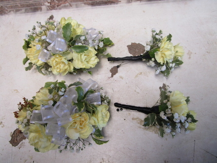 main photo of Fresh Floral 50s style Corsage and Boutonniere