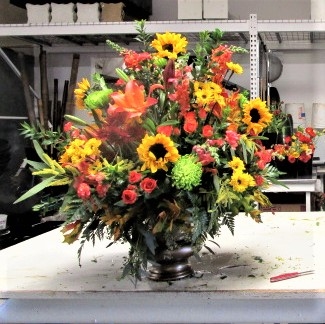 main photo of Fresh Floral Fall Foyer Table Arrangement