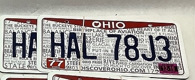 main photo of Ohio Licence Plates - HAL 78J3