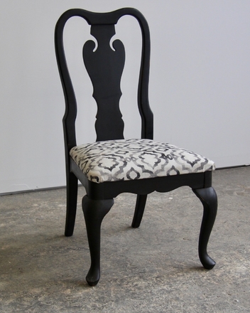 main photo of Black and White Chippendale Style Side Chair