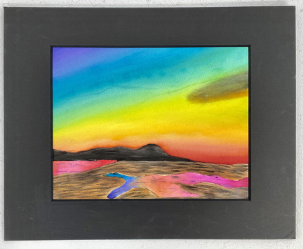 main photo of Rainbow Landscape Teen Watercolor Matted 19