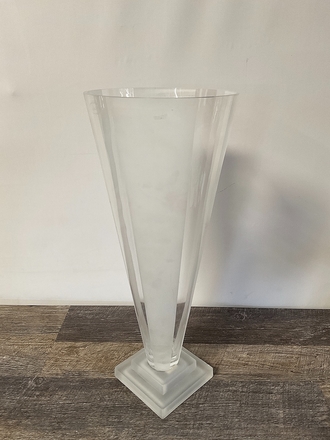 main photo of Crystal Deco Style Etched Tapered Vase